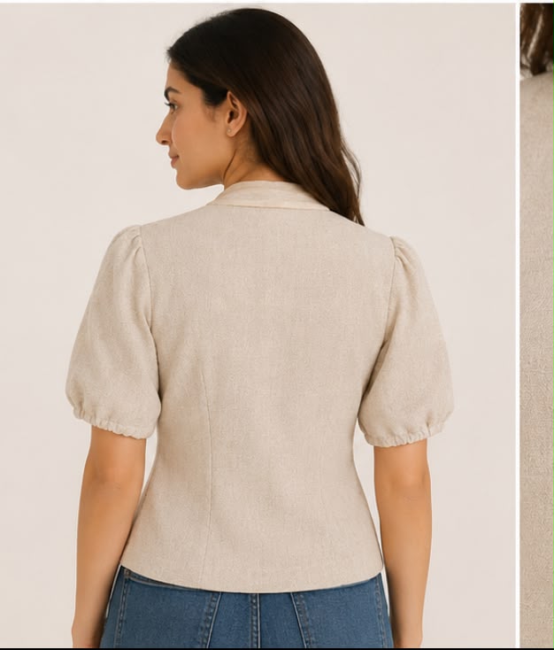 BEIGE SCARF TOP