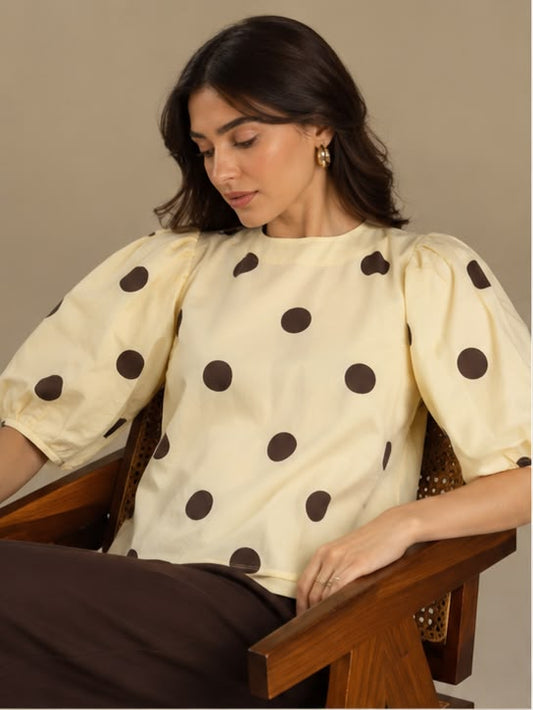 MOCHA DOT TOP - WHITE