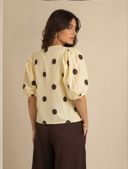 MOCHA DOT TOP - WHITE