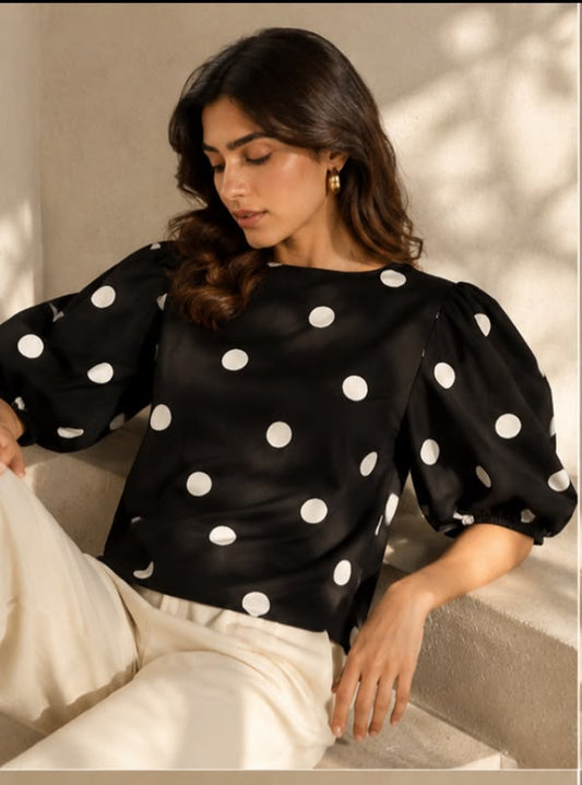 MOCHA DOT TOP - BLACK