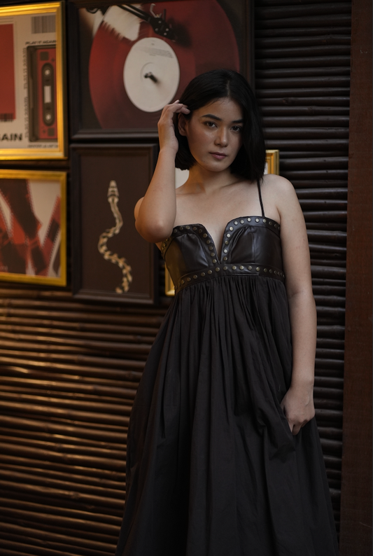 BROWN LEATHER DRESS